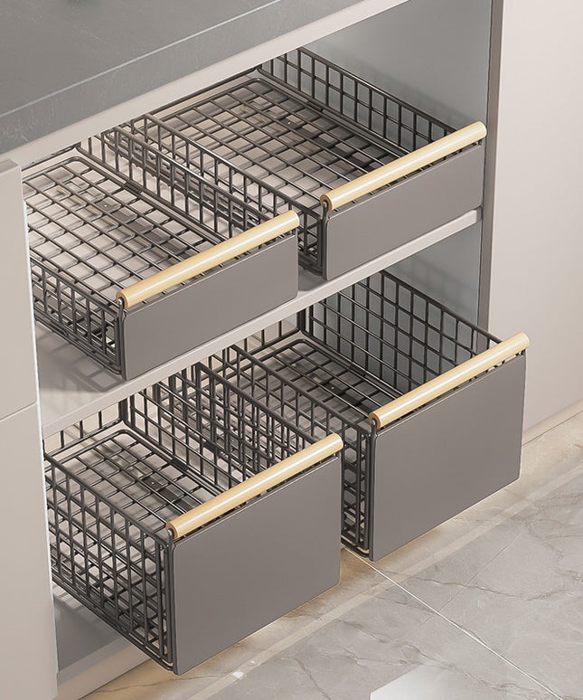 Multifunctional Foldable Extendable Pull Out Storage Basket – Adjustable Organiser