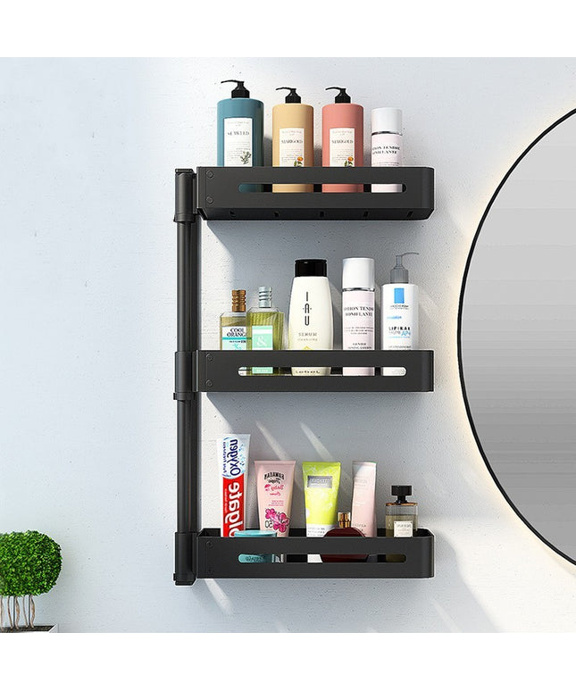 Scandinavian Bathroom Non-perforated Rotating Shelves