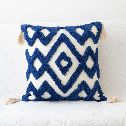 Handwoven Tufted Cushion Cover | Colourful Modern Pillow 45x45