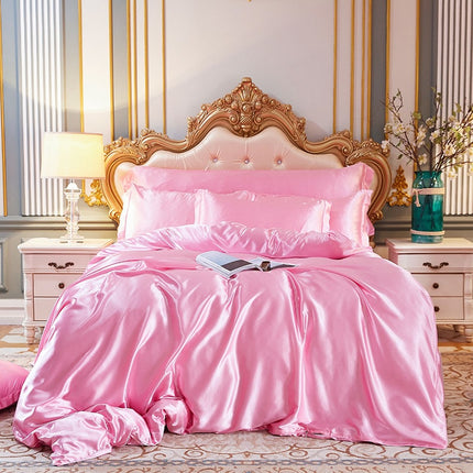 Silky Satin Bedding Set | Nordic Imitation Silk Duvet Cover
