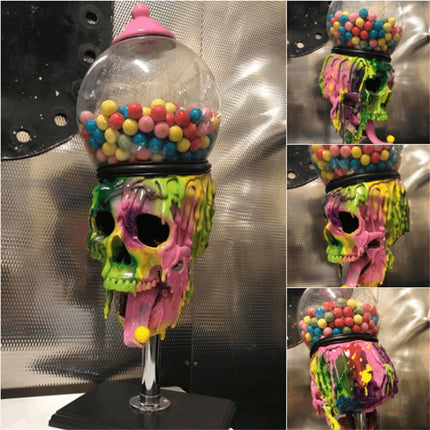 Multicoloured Skull Sweet Dispenser 💀 – Holds 150 Bubble-gum Balls