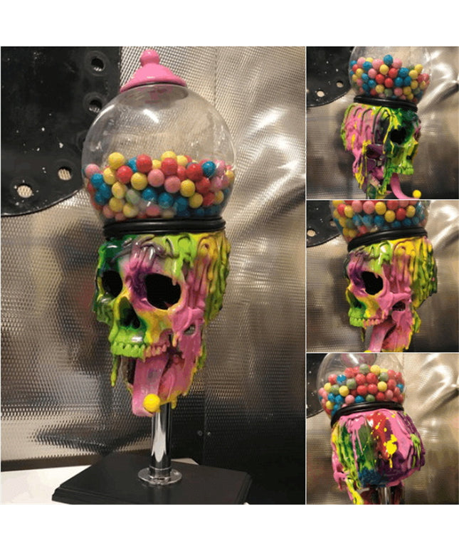 Multicoloured Skull Sweet Dispenser 💀 – Holds 150 Bubble-gum Balls