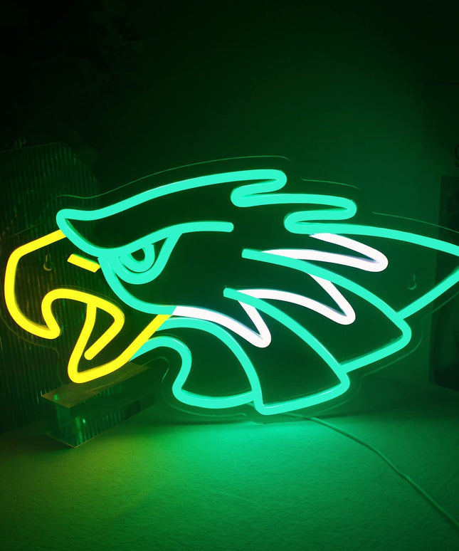 Neon Eagle Head LED Light – Luminous Wall Art Sign (40×24cm)